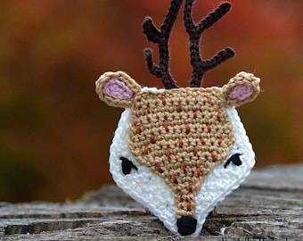 Crochet pattern - deer applique - by VendulkaM crochet, digital pattern DIY, pfd