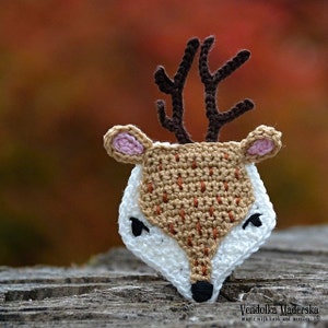 Crochet pattern - deer applique - by VendulkaM crochet, digital pattern DIY, pfd