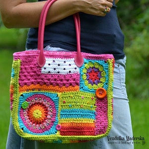 Modèle au crochet - Sac arc-en-ciel fou - par VendulkaM - modèle de sac au crochet, numérique, DIY, pdf