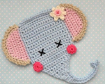 Crochet pattern - elephant applique - by VendulkaM crochet, digital pattern DIY, pfd
