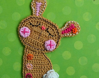 Crochet Bunny applique - crochet pattern, DIY