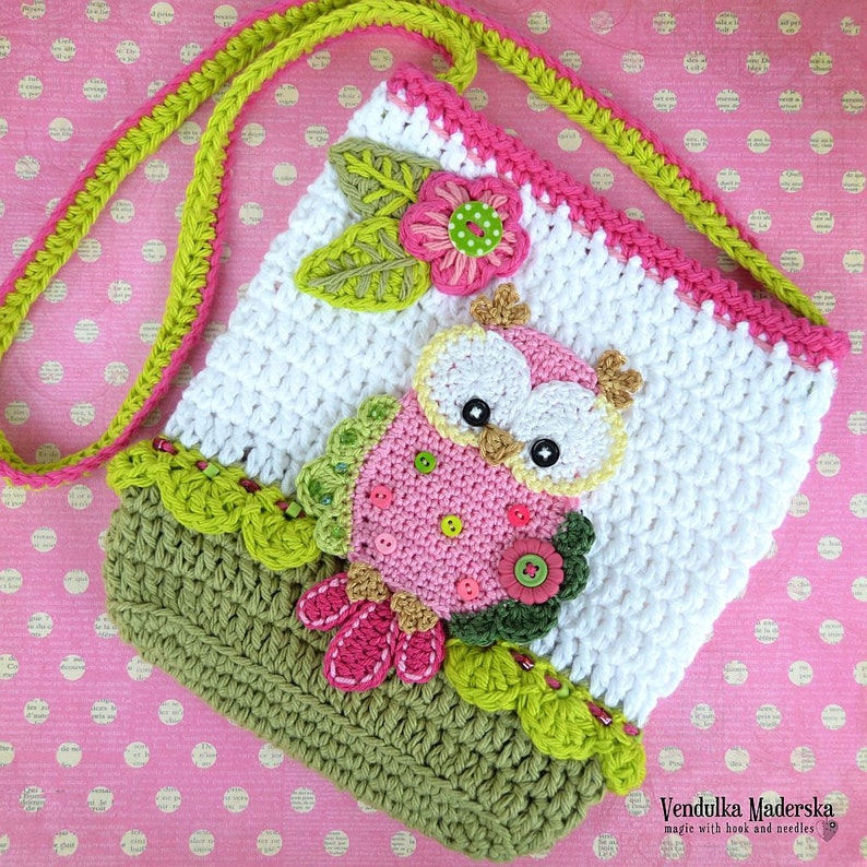 Crochet pattern Owl purse by VendulkaM crochet bag pattern, digital, DIY, pdf image 1