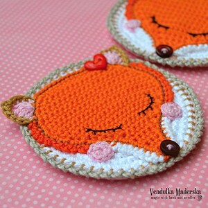 Crochet pattern fox coaster / autumn decoration / kitchen table / digital tutorial / pdf image 2