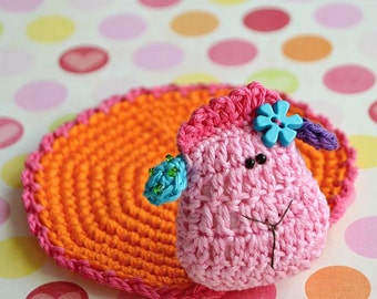 Crochet pattern - Sheep coaster by VendulkaM / Kitchen table / Easter decoration / digital tutoril / pdf