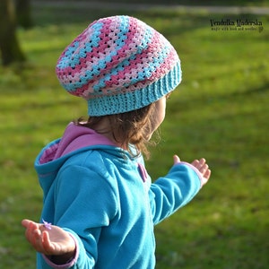 Crochet Pattern Flower Granny Slouchy by VendulkaM/ crochet hat/ 4 sizes to adult/ digital pattern, DIY, pdf image 3