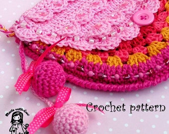 Crochet purse pattern for girls / digital crochet pattern / DIY