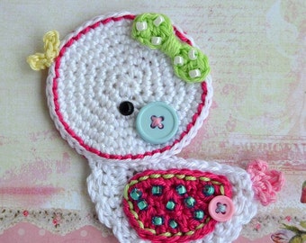 Crochet little duck appliqué - pattern DIY