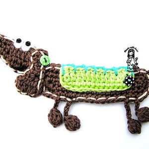 Crochet pattern - dog / dachshund applique, DIY