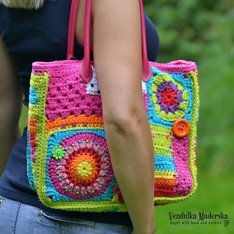 Crochet pattern Crazy rainbow bag by VendulkaM crochet bag pattern, digital, DIY, pdf image 2