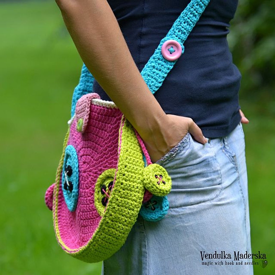 Crochet Buttons Bag Crochet Pattern DIY Etsy