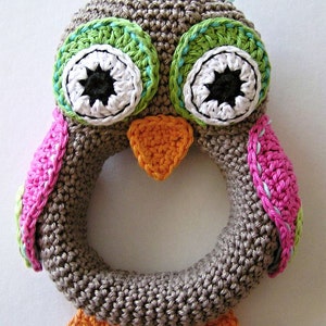 Crochet owl rattle pattern image 2