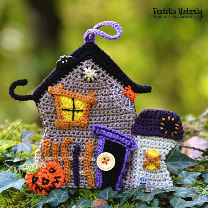 Crochet pattern Haunted House by VendulkaM Halloween Autumn Home decoration DIY image 5