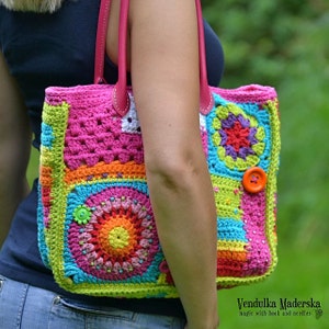 Crochet pattern Crazy rainbow bag by VendulkaM crochet bag pattern, digital, DIY, pdf image 4