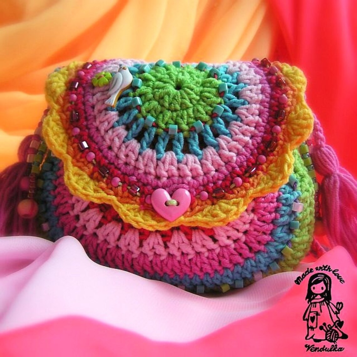 Crochet Pattern Rainbow Purse by Vendulkam Digital Pattern Etsy Canada