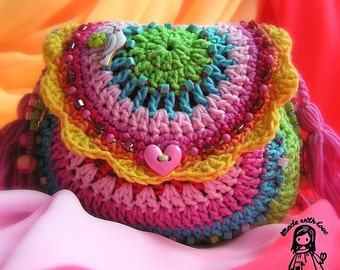 Cute Rainbow Purse Pattern | Girls Summer Bag PDF | Colorful Kids Crochet Tutorial | Easy Beginner Friendly