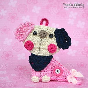 Crochet puppy/dog applique / ornament - crochet pattern, DIY