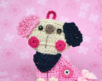 Crochet puppy/dog applique / ornament - crochet pattern, DIY