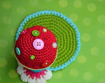 Crochet pattern - Mushroom coaster by VendulkaM / Amigurumi / Kitchen table / Autumn Decoration / Digital tutorial /  Pdf