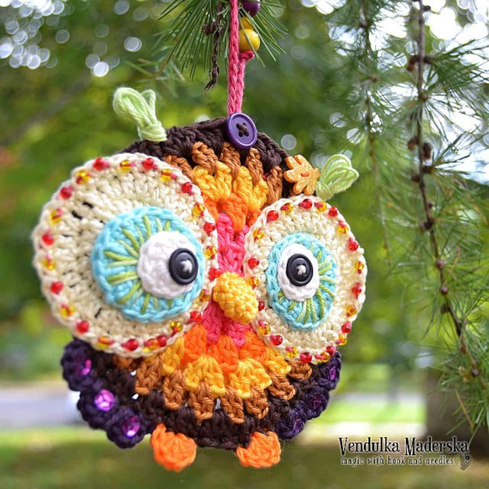 Crochet Pattern Owl Ornament by Vendulkam/ Autumn Decoration Etsy
