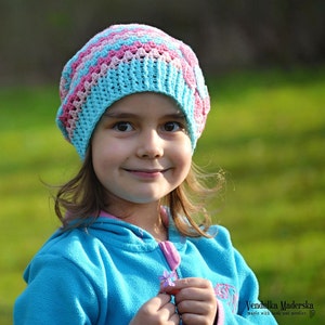 Crochet Pattern Flower Granny Slouchy by VendulkaM/ crochet hat/ 4 sizes to adult/ digital pattern, DIY, pdf image 4