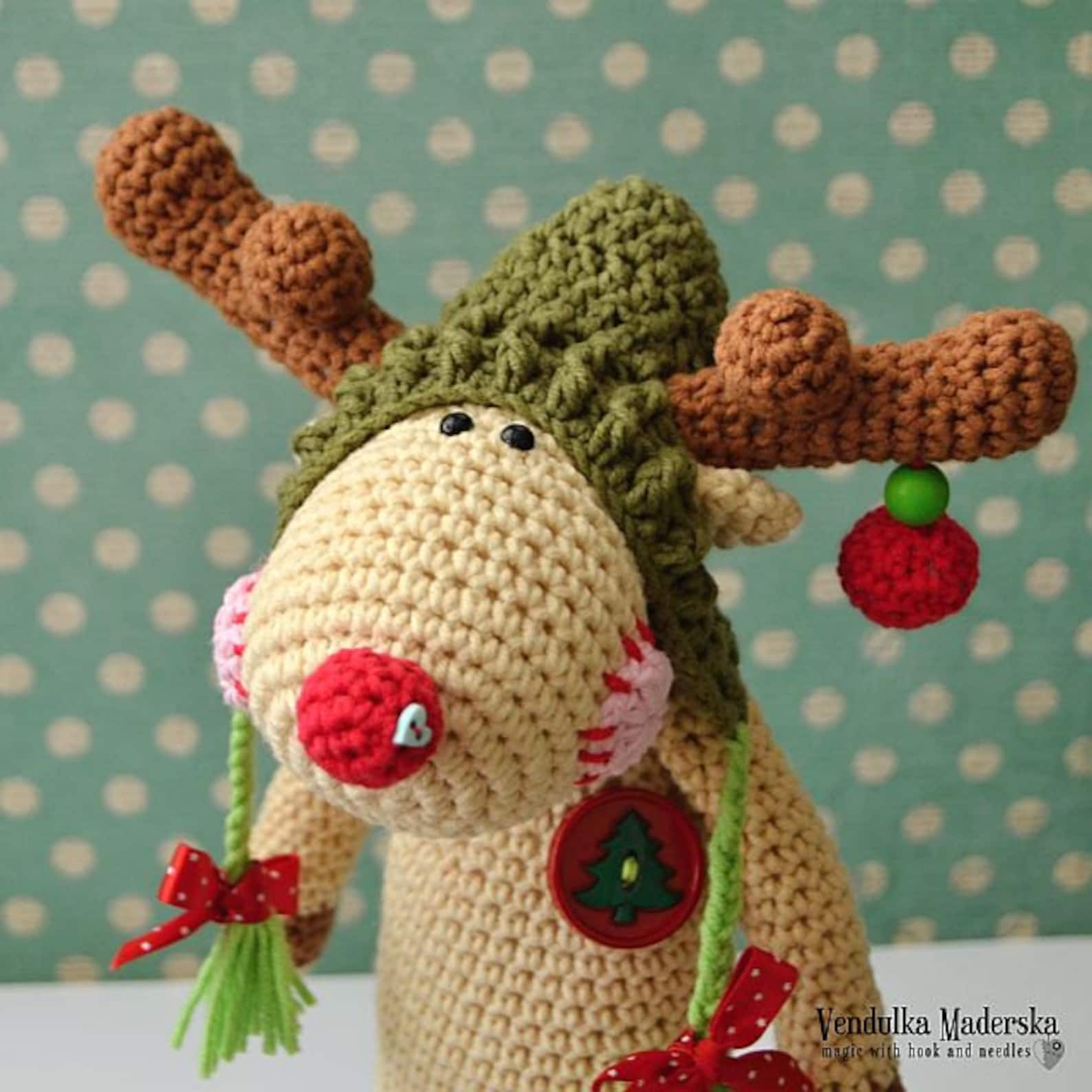 Crochet Pattern Christmas Reindeer by Vendulkam Amigurumi/ Etsy UK