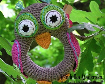 Crochet  owl rattle pattern