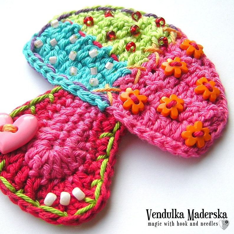 Crochet pattern patchwork mushroom, DIY imagem 2