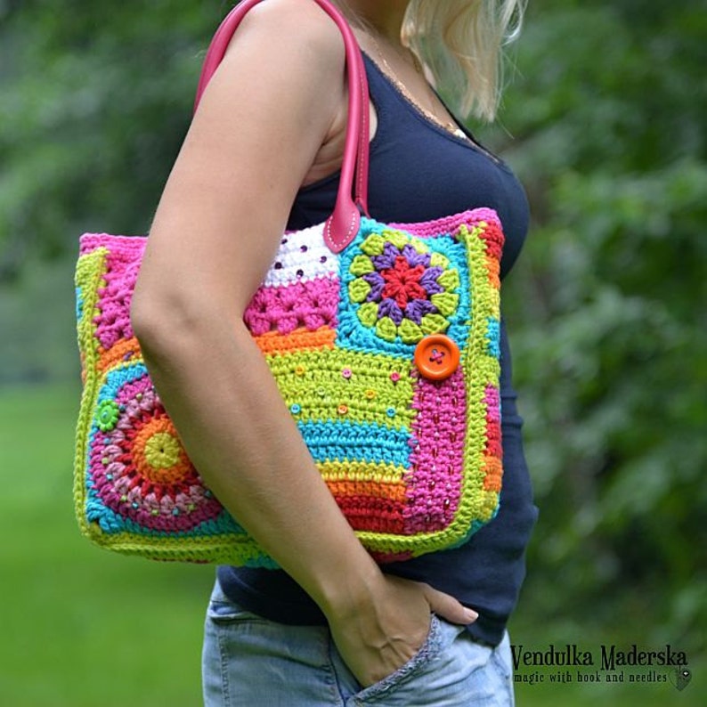 Crochet Pattern Crazy Rainbow Bag by Vendulkam Crochet - Etsy Australia