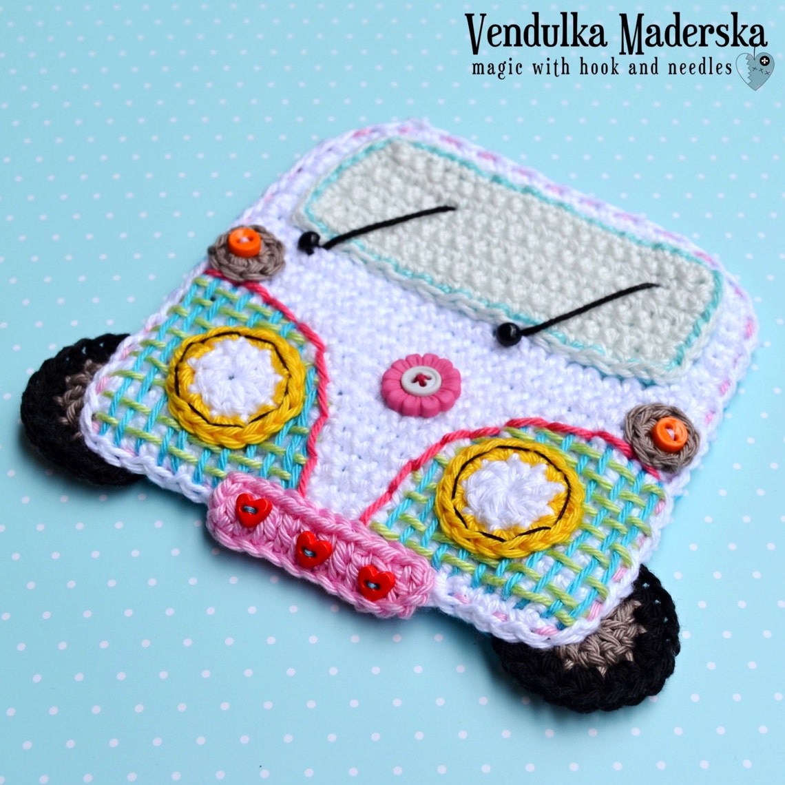 Crochet Car / Camper Coaster Crochet Pattern DIY Etsy