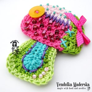 Crochet pattern patchwork mushroom, DIY imagem 4