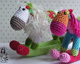 Crochet pattern by VendulkaM - Christmas Rocking horse - amigurumi/ toy pattern, digital, DIY, pdf