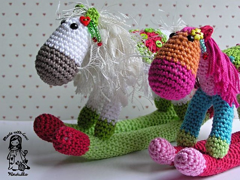 Crochet pattern by VendulkaM Christmas Rocking horse amigurumi/ toy pattern, digital, DIY, pdf image 1