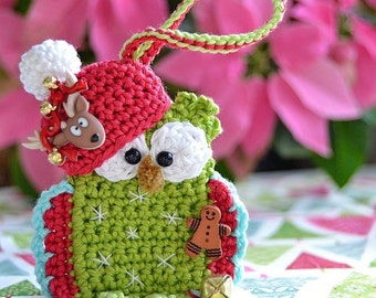 Crochet pattern - christmas owl ornament by VendulkaM/ DIY, pdf