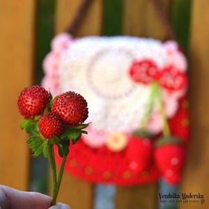 Crochet pattern Strawberry crochet purse by VendulkaM crochet handbag/ bag pattern/ digital, DIY, pdf image 6