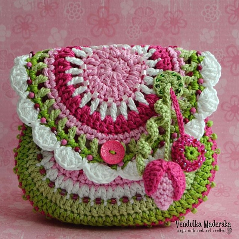 Crochet pattern Flower purse by VendulkaM, digital pattern, DIY/PDF image 2