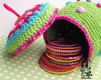 Colorful basket / container - digital crochet pattern, DIY, PDF