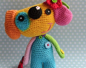 Modèle au crochet - chien arc-en-ciel par VendulkaM crochet, modèle amigurumi/jouet, bricolage, PDF