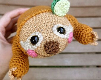 Happy Sloth - handmade crochet decoration