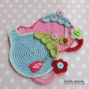 Crochet pattern - Teapot Coaster by VendulkaM / Kitchen table / Digital tutorial / pdf