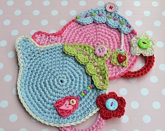 Crochet pattern - Teapot Coaster by VendulkaM / Kitchen table / Digital tutorial / pdf