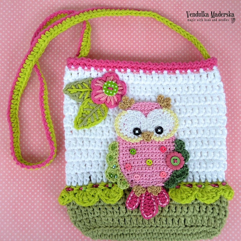 Crochet pattern Owl purse by VendulkaM crochet bag pattern, digital, DIY, pdf image 2