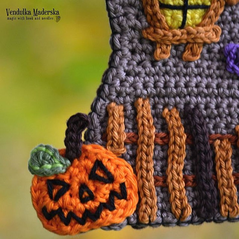 Crochet pattern Haunted House by VendulkaM Halloween Autumn Home decoration DIY image 2