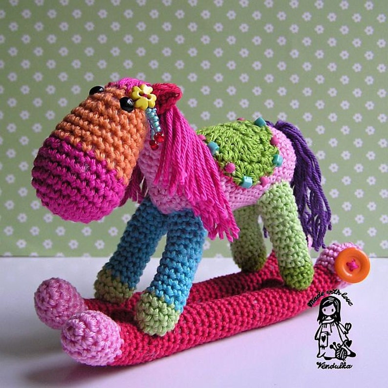 Crochet pattern by VendulkaM Christmas Rocking horse amigurumi/ toy pattern, digital, DIY, pdf image 4