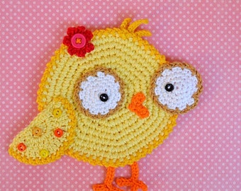 Crochet pattern - chicken coaster by VendulkaM / Kitchen table/ Digital pattern DIY/ pdf