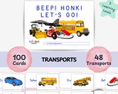 48 Transport Educational Flashcards | Early Learning | Montessori Cards | Homeschool | Pre-School | Printable Digital Cards