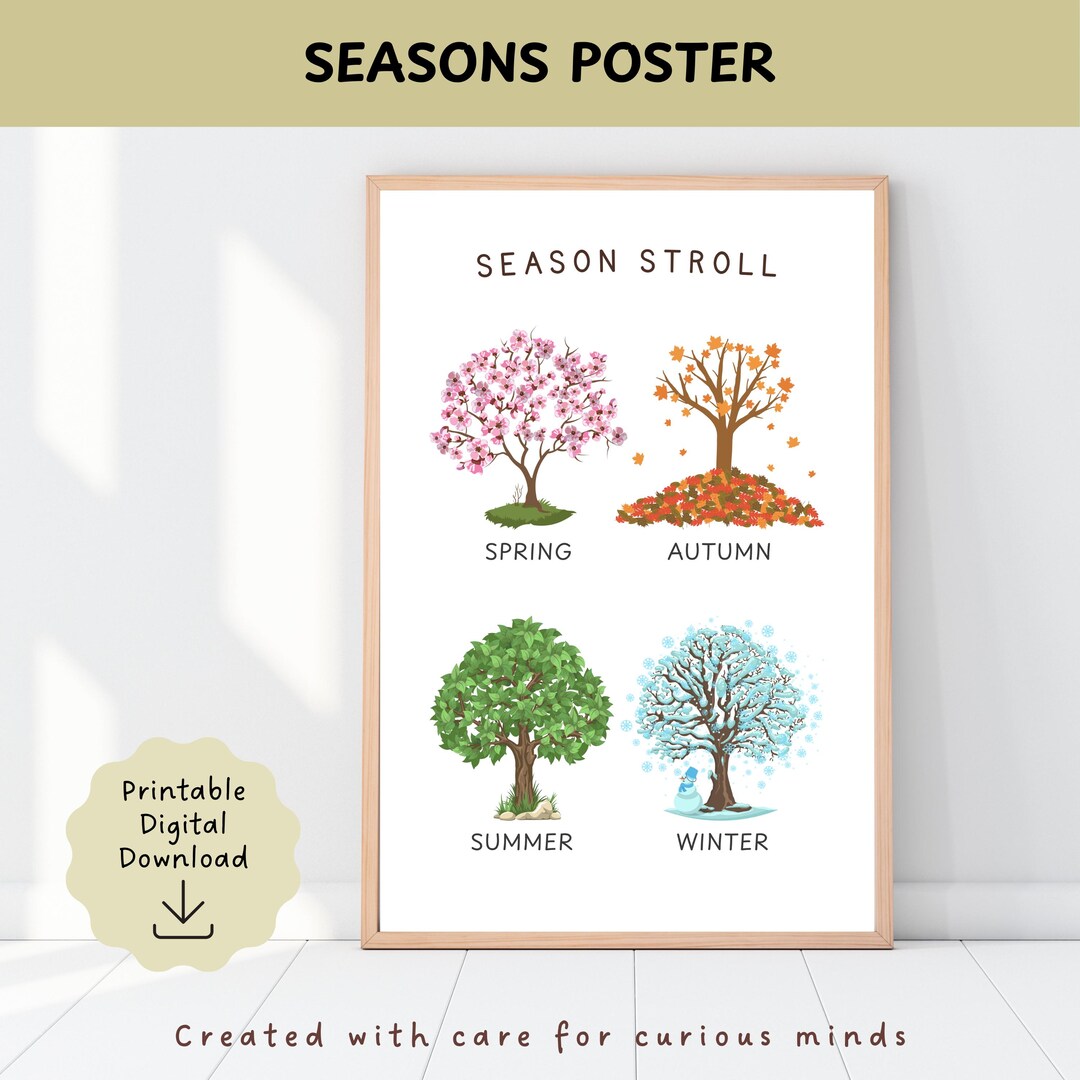 Seasons Poster for Kids, Decor Wall Art, Kids Learning and Educational ...