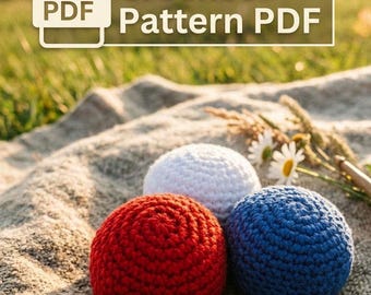 Crochet Footbag Pattern | Hacky Sack Style, Quick PDF (Digital Download)