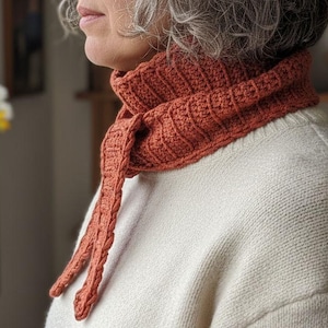 Mini Scarf / Tiny Scarf – Handmade Crochet, Cotton & Merino Blend