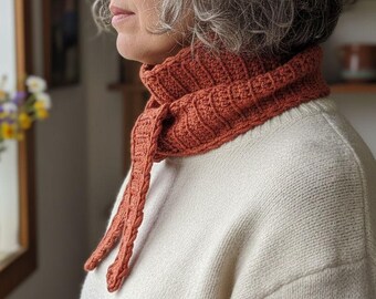 Mini Scarf / Tiny Scarf – Handmade Crochet, Cotton & Merino Blend