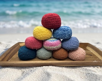Handmade Crochet Footbag – Hacky Sack Style, Cotton Yarn, Multiple Weights Available